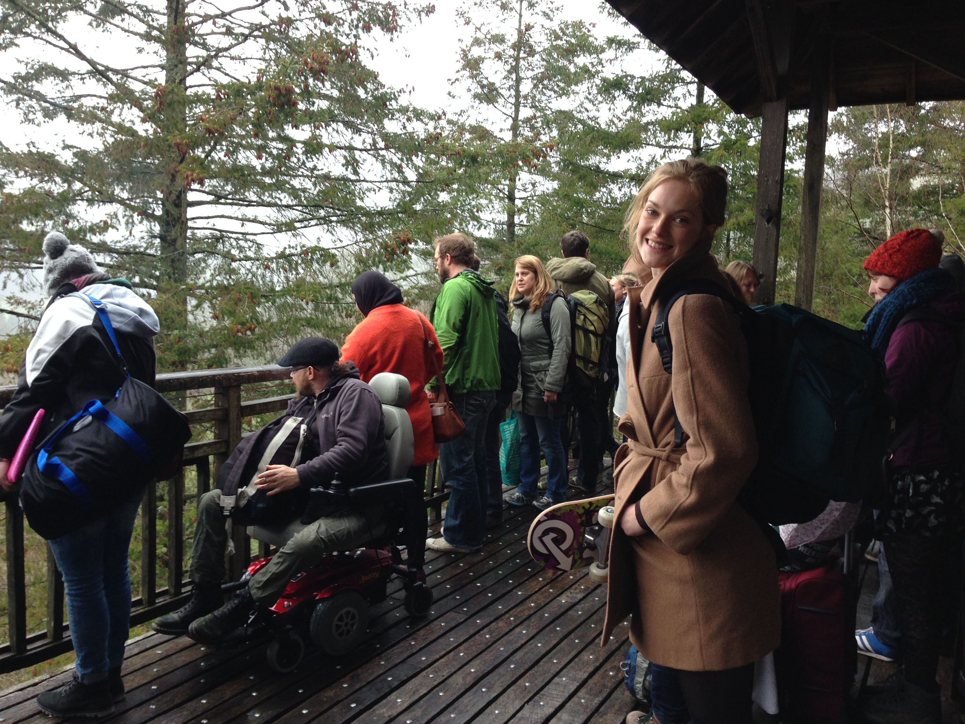 Group at outdoor retreat in the countryside