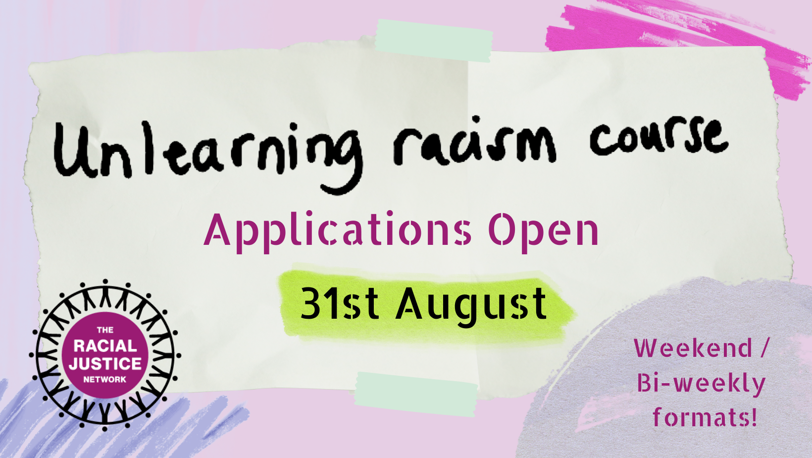 Unlearning Racism Course applications open